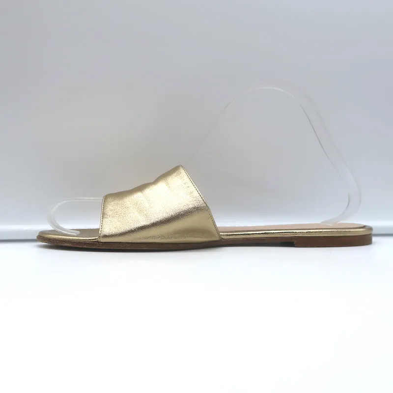 Gianvito Rossi Metallleder-Sandalen Gold Größe 39