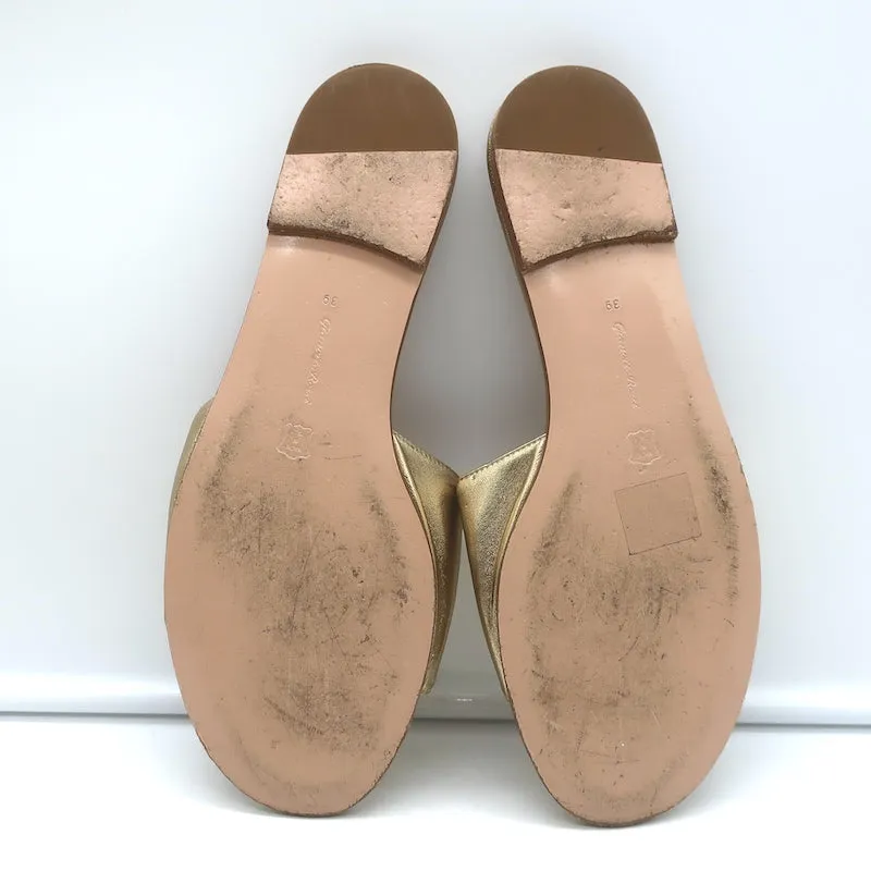 Gianvito Rossi Metallleder-Sandalen Gold Größe 39