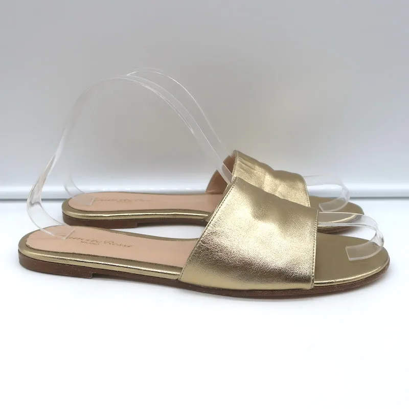 Gianvito Rossi Metallleder-Sandalen Gold Größe 39