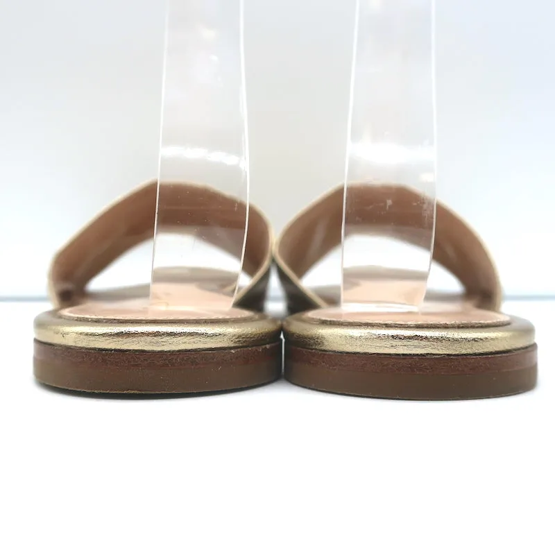 Gianvito Rossi Metallleder-Sandalen Gold Größe 39