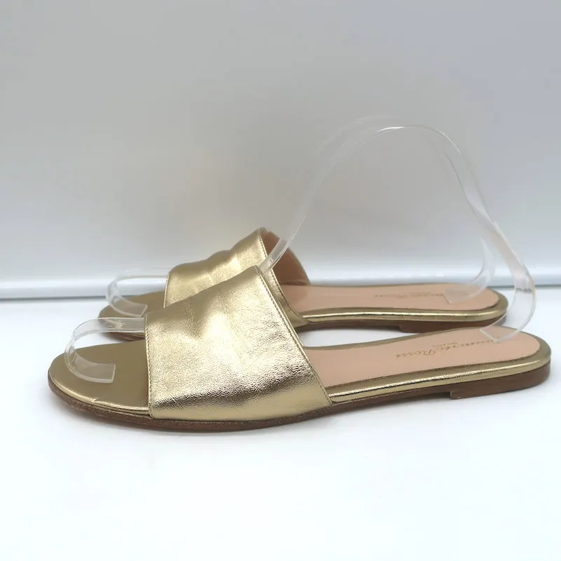Gianvito Rossi Metallleder-Sandalen Gold Größe 39