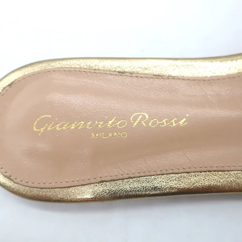 Gianvito Rossi Metallleder-Sandalen Gold Größe 39