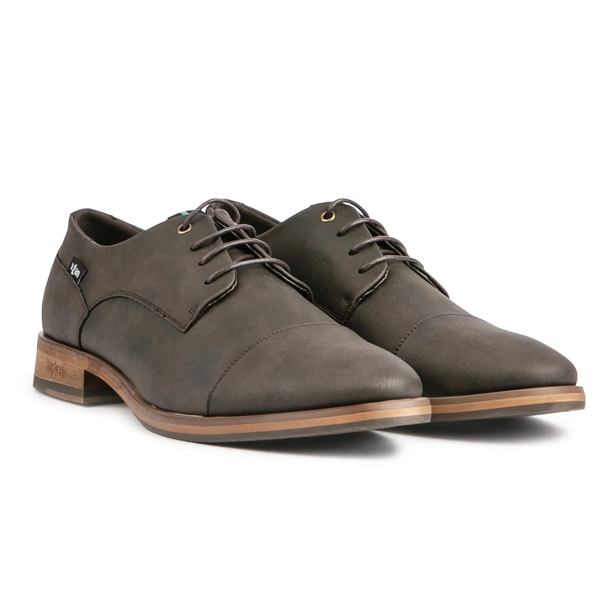 Ginger Herren Vegane Leder Derby Schuhe | Braun
