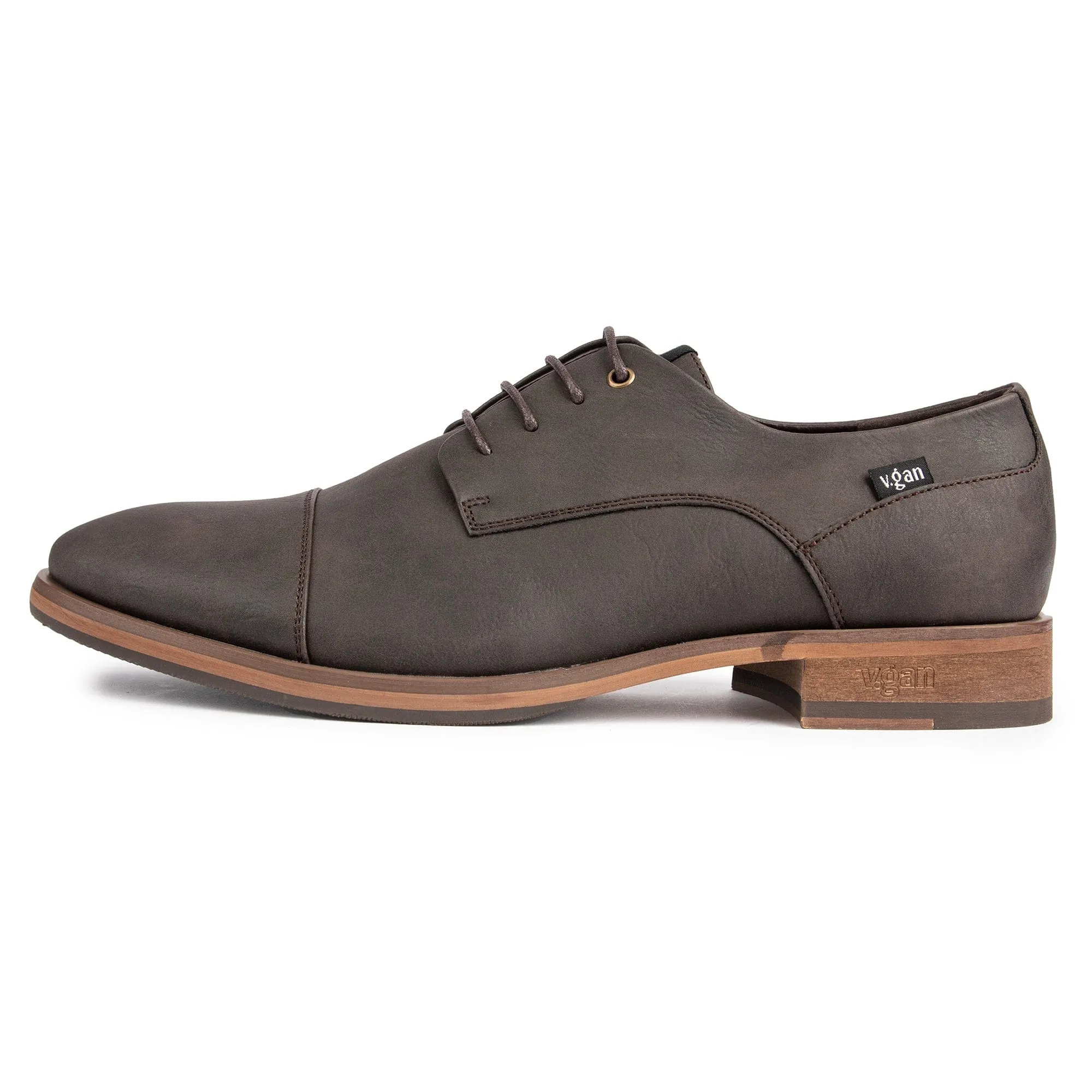 Ginger Herren Vegane Leder Derby Schuhe | Braun