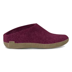 Glerups Damen Modell B Pantoffel mit Ledersohle Preiselbeere