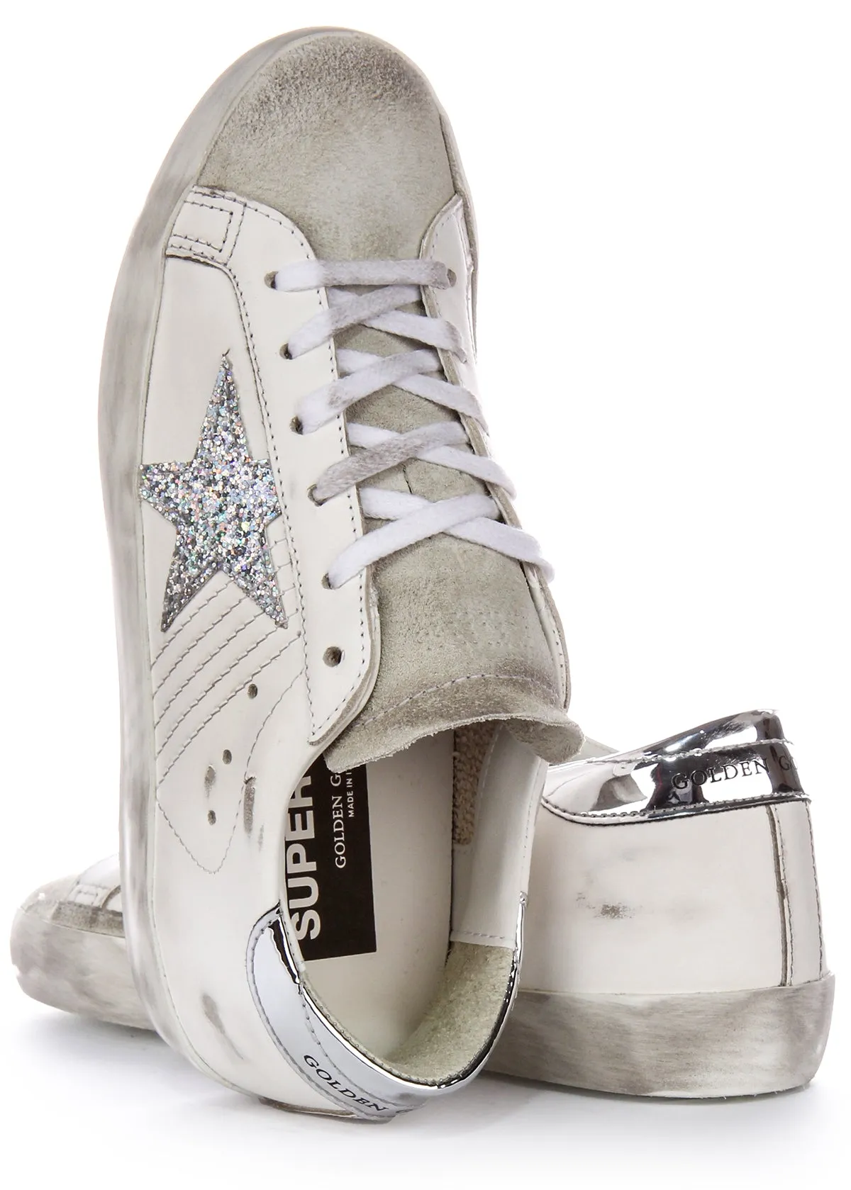 Golden Goose Super Star in Weiß-Silber Damenschuhe Golden Goose