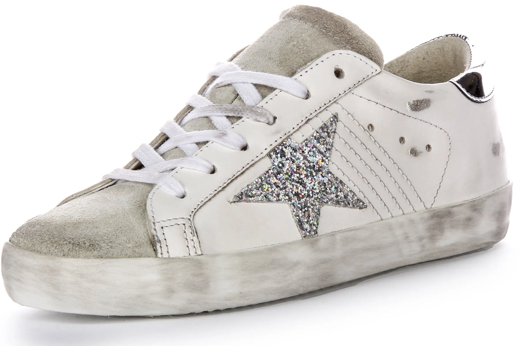 Golden Goose Super Star in Weiß-Silber Damenschuhe Golden Goose