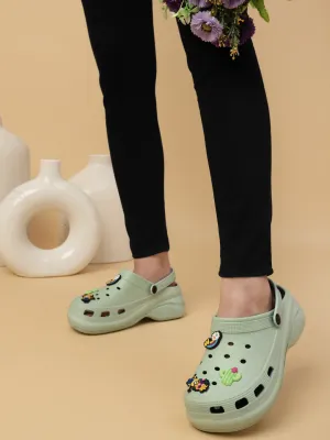 Stilvolle grüne Schlupf-Clogs für Damen (TC-LCLOG5-GRN)