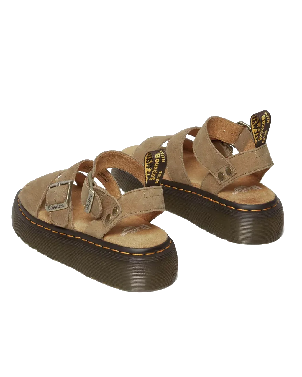 Gryphon Nubuk-Leder Plateausandalen in Savannah Tan