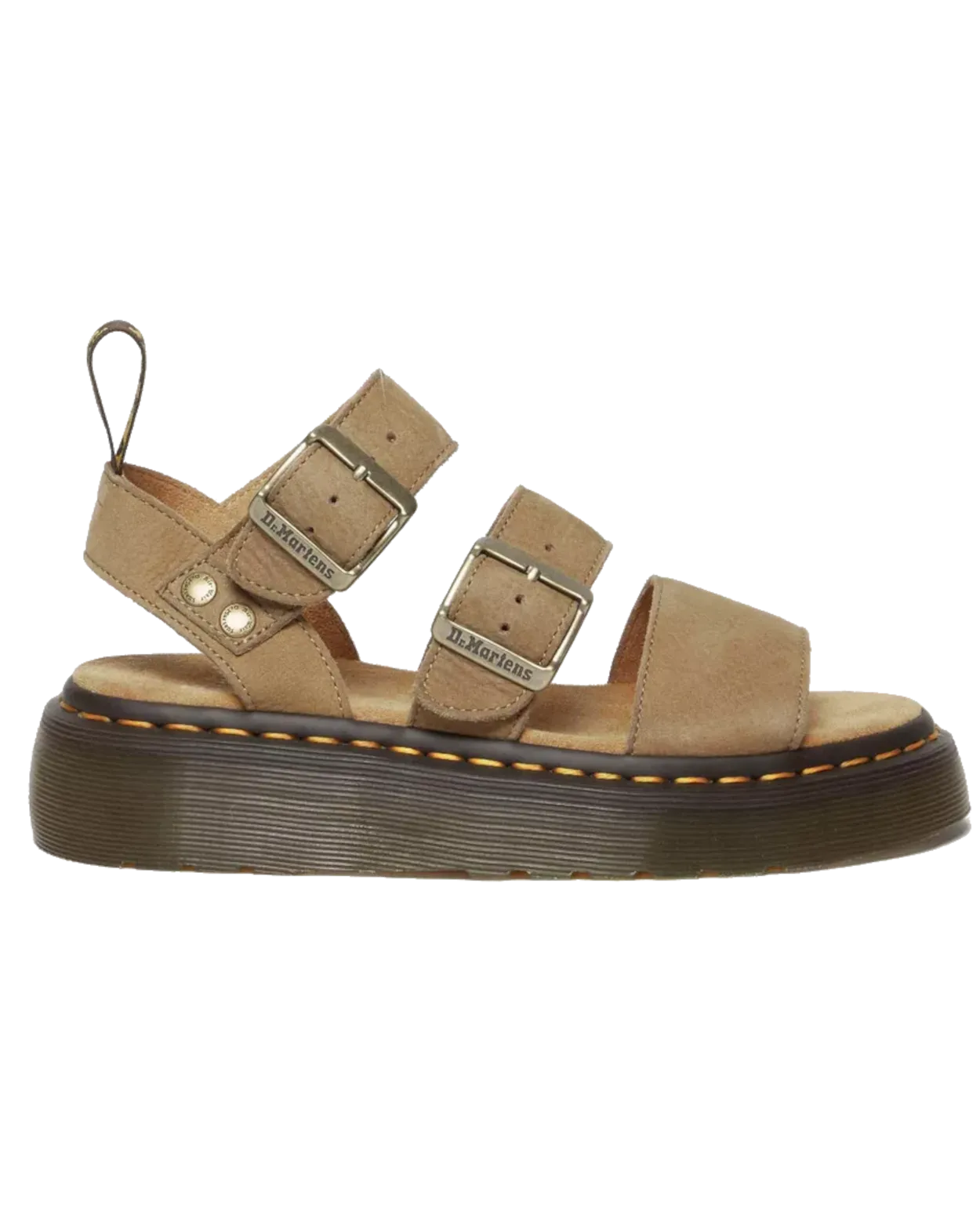 Gryphon Nubuk-Leder Plateausandalen in Savannah Tan