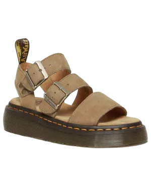 Gryphon Nubuk-Leder Plateausandalen in Savannah Tan