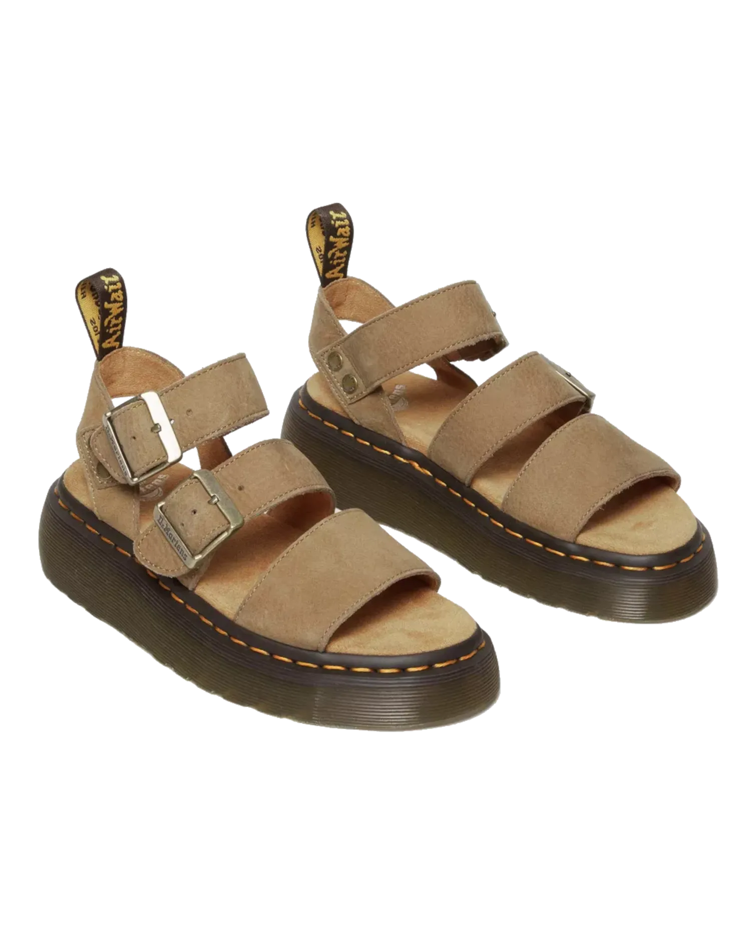 Gryphon Nubuk-Leder Plateausandalen in Savannah Tan