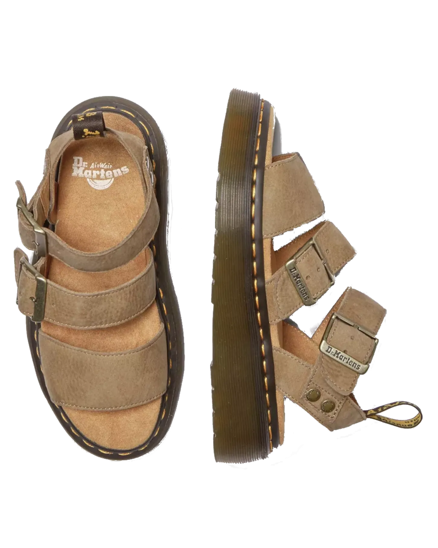 Gryphon Nubuk-Leder Plateausandalen in Savannah Tan