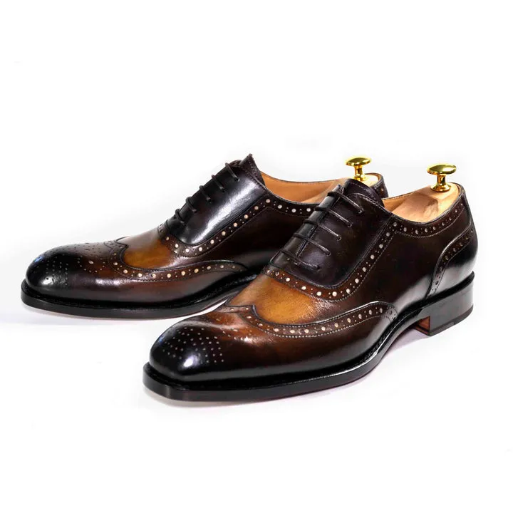 H und H Oxford Schnürschuhe - Cognac