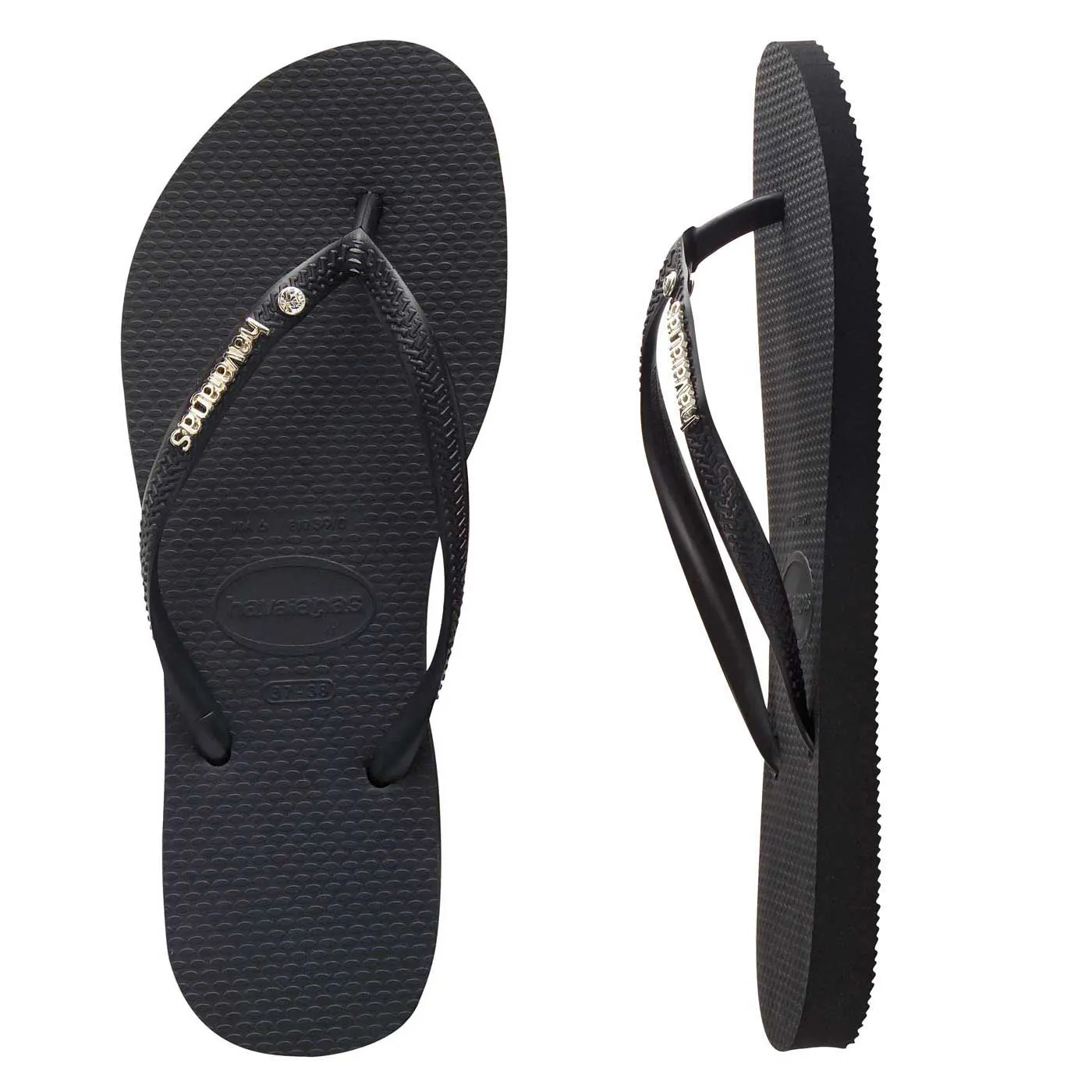 Havaianas Slim Metal Logo Crystal Thong Sandalen_Havaianas