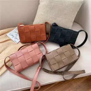 Hochwertige Damen-Handtasche Strickdesigner Umhängetasche Mode Damen Schulter Messenger Taschen Gewebtes Karo Damengeldbörse Fashion Nova Taschen