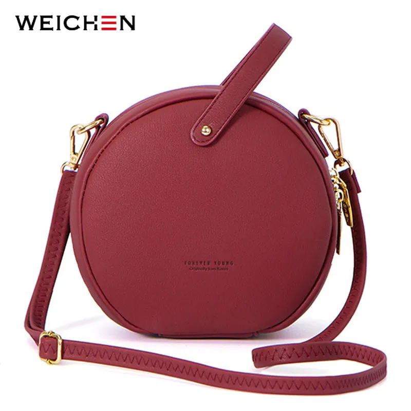 HEISSE Runde Design-Mode Damen Schultertasche Leder Damen Umhängetasche Messenger-Taschen Damen Geldbörse Weibliche Runde Bolsa Handtasche Fashion Nova Taschen