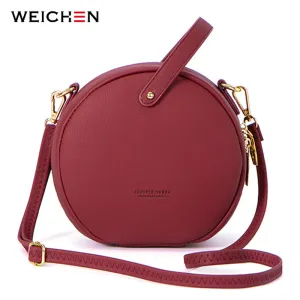 HEISSE Runde Design-Mode Damen Schultertasche Leder Damen Umhängetasche Messenger-Taschen Damen Geldbörse Weibliche Runde Bolsa Handtasche Fashion Nova Taschen