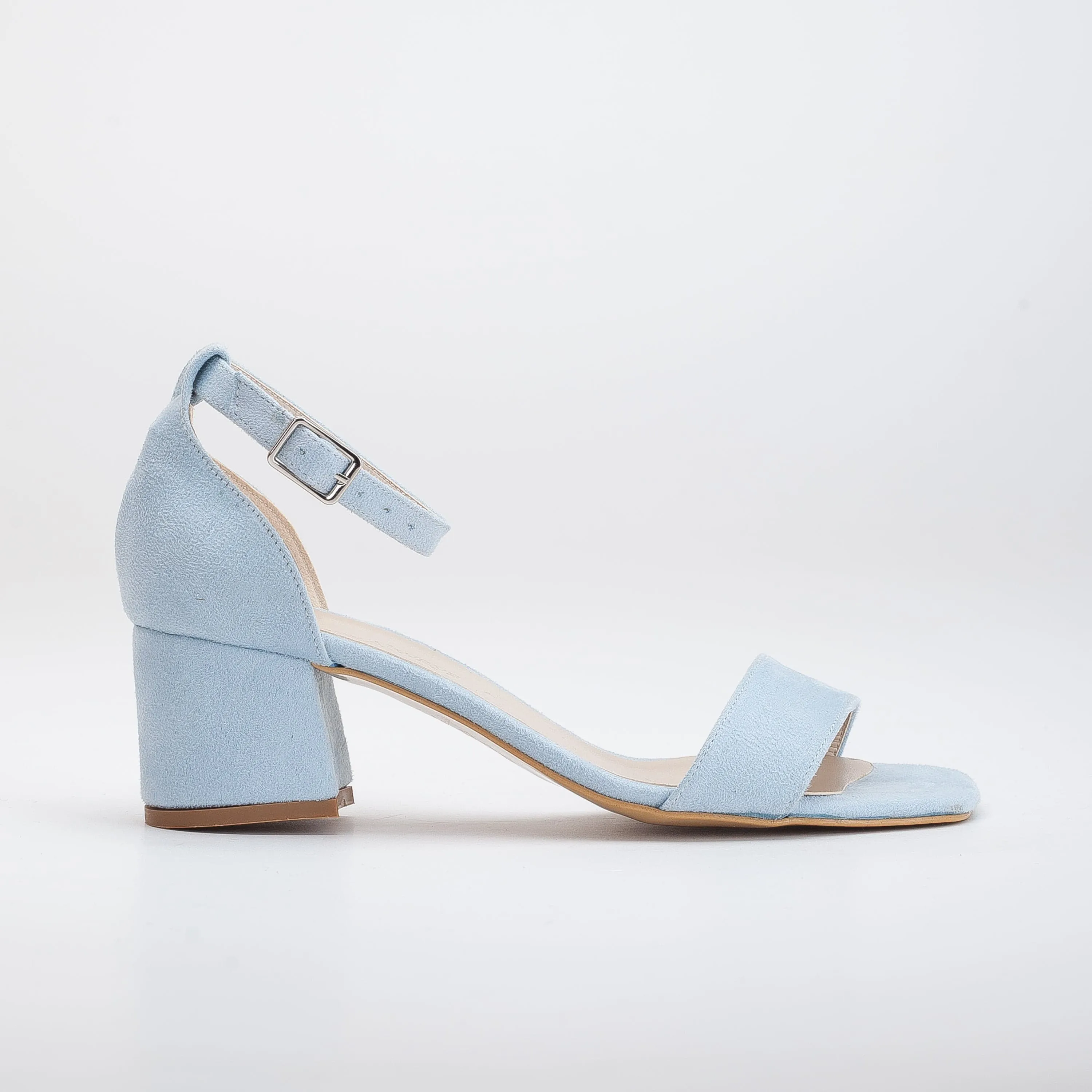 Illy Vegan Wildleder Perlen Blockabsätze | Blau