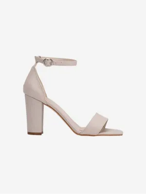 Jess Vegan Blockabsatz-Pumps mit offener Spitze | Beige