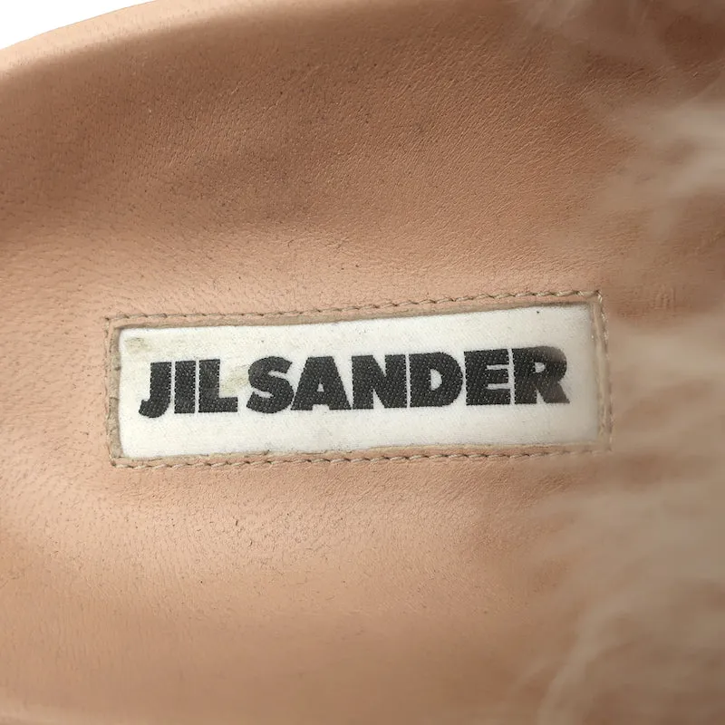Jil Sander Toscana Shearling Slide Sandalen in Nude Größe 39