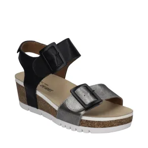 Josef Seibel Damen Quinn 02 Keilabsatz-Sandale in Basalt