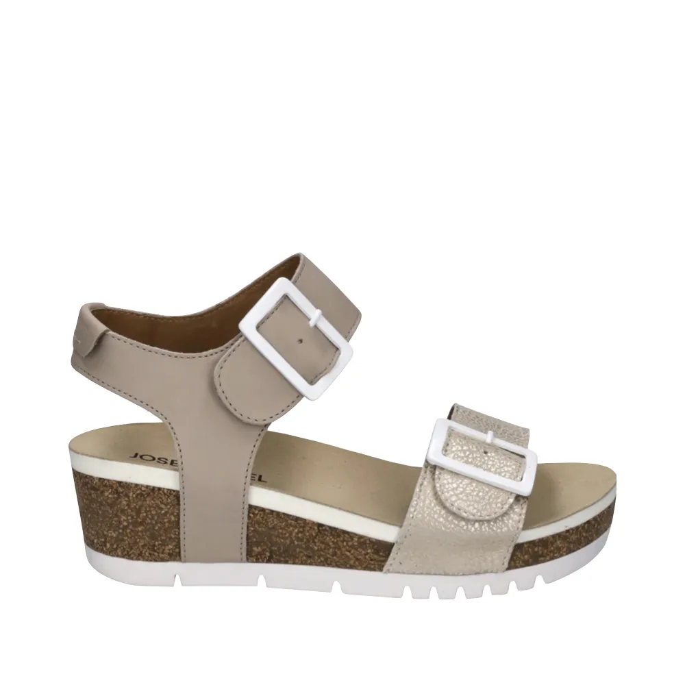 Josef Seibel Damen Quinn 02 Keilabsatz-Sandalette in Creme