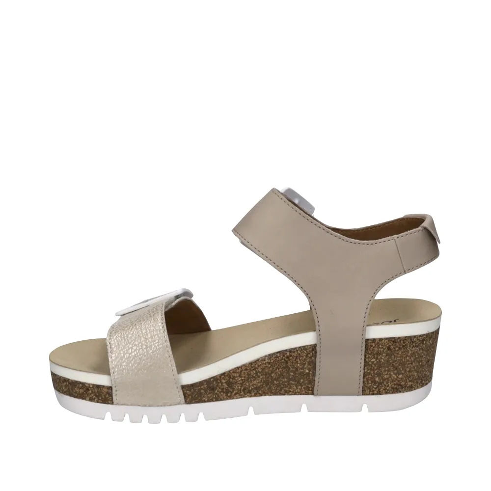 Josef Seibel Damen Quinn 02 Keilabsatz-Sandalette in Creme