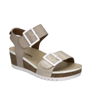 Josef Seibel Damen Quinn 02 Keilabsatz-Sandalette in Creme