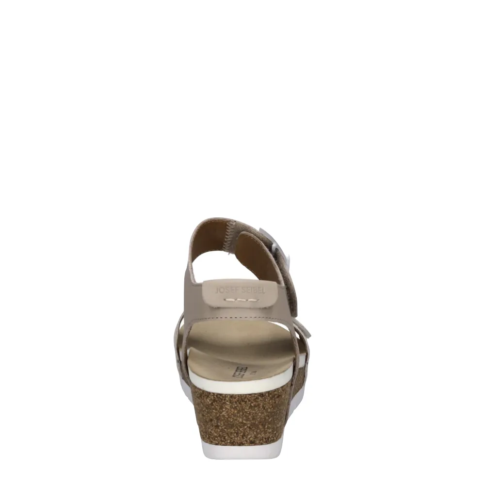 Josef Seibel Damen Quinn 02 Keilabsatz-Sandalette in Creme