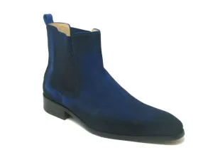 Leder Wildleder Chelsea Stiefeletten KB478-108S - Denim