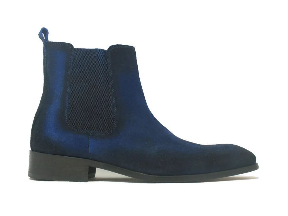Leder Wildleder Chelsea Stiefeletten KB478-108S - Denim