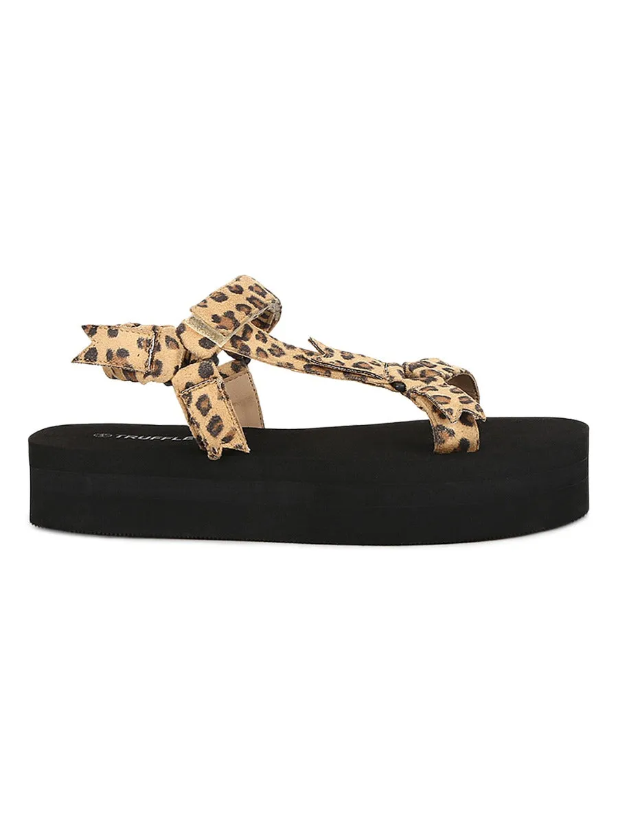 Leopard PU bedruckte Plateausandalen