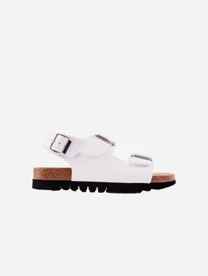 Lima Damen-Vegan-Fußbett-Sandalen | Weiß