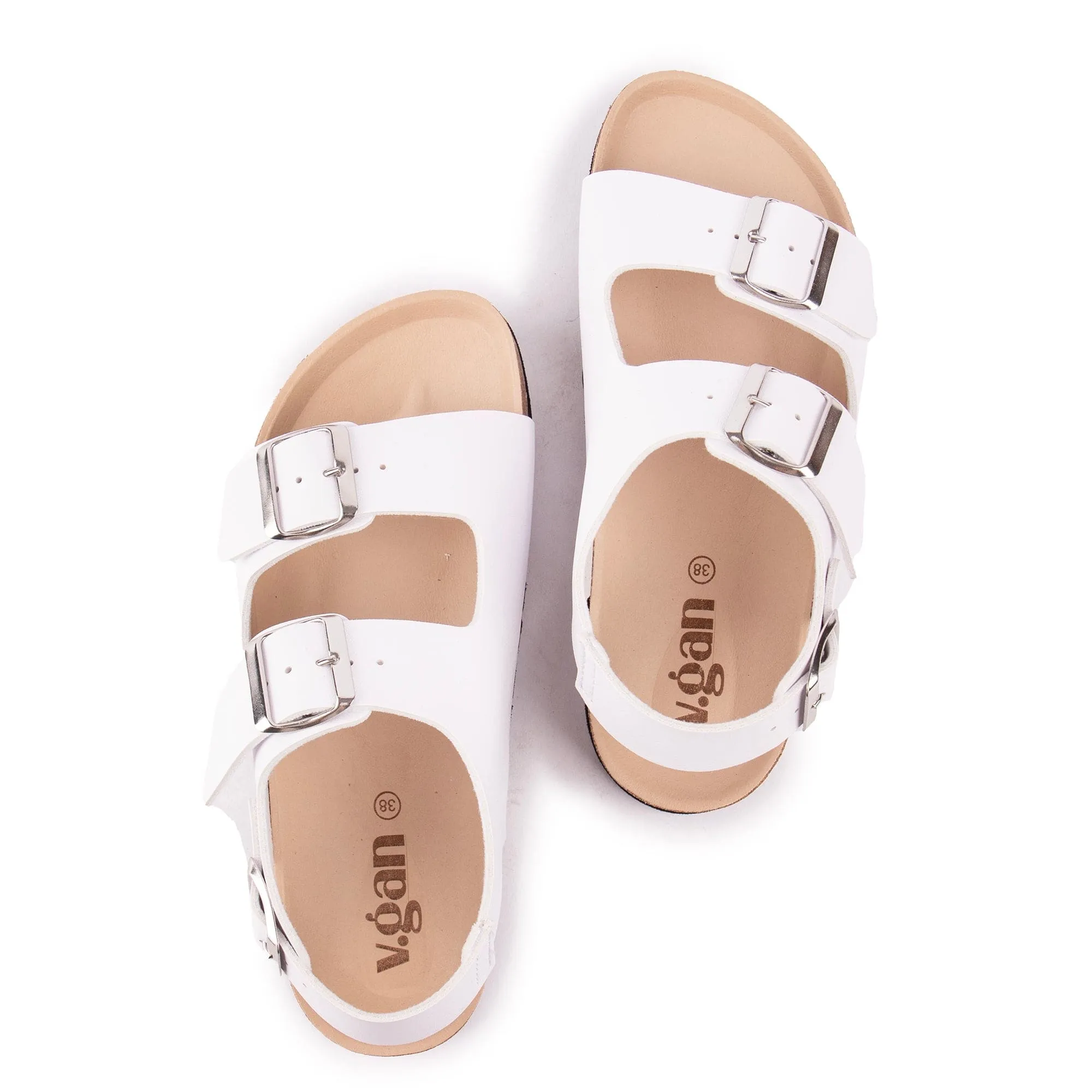 Lima Damen-Vegan-Fußbett-Sandalen | Weiß