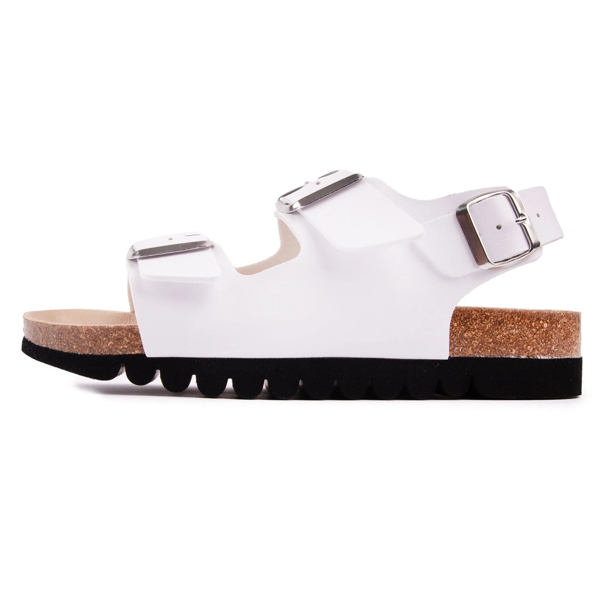 Lima Damen-Vegan-Fußbett-Sandalen | Weiß