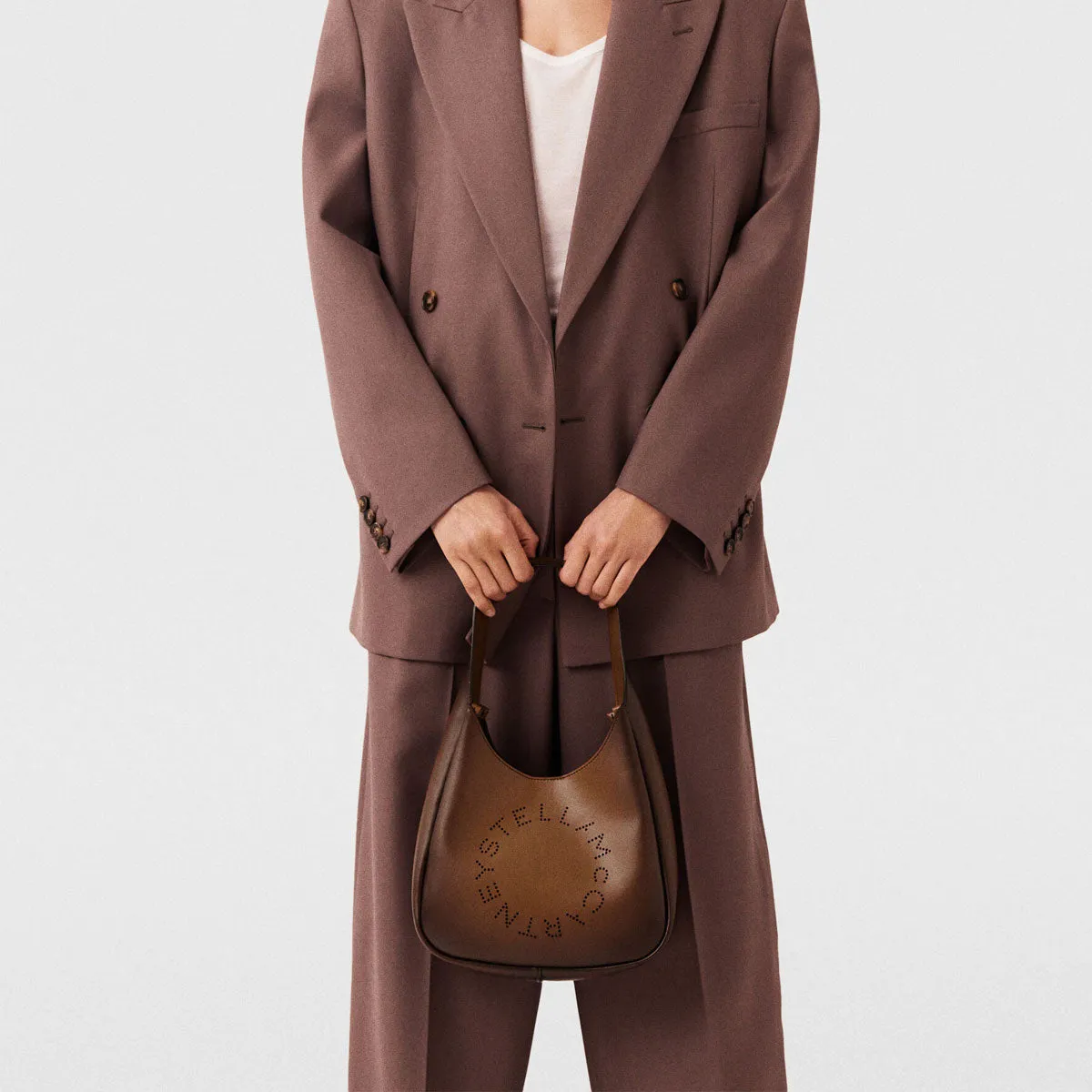 Logo Hobo Klein, Gealterter Cognac Taschen_Stella Mccartney_Taschen