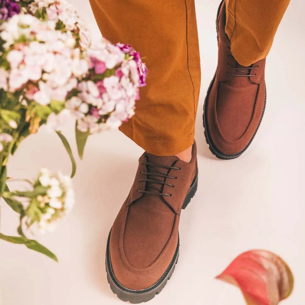 Luke Herren-Vegan-Suede-Derby-Schuhe | Braun