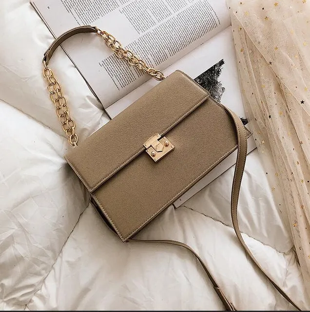 Luxusmarken-Handtasche 2020 Mode Neu Hochwertige PU-Leder Damen-Handtasche Große Tragetasche Schlosskette Schulter Messenger Taschen Fashion Nova Taschen