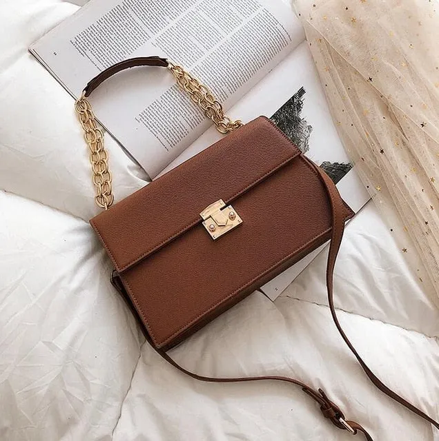 Luxusmarken-Handtasche 2020 Mode Neu Hochwertige PU-Leder Damen-Handtasche Große Tragetasche Schlosskette Schulter Messenger Taschen Fashion Nova Taschen