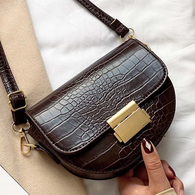 Luxusmode Damen Umhängetasche Krokodil Halbkreis Satteltaschen Weiches Leder Schultertaschen Für Damen Handtaschen Designer Fashion Nova Taschen