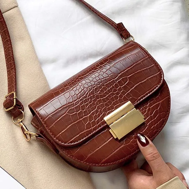Luxusmode Damen Umhängetasche Krokodil Halbkreis Satteltaschen Weiches Leder Schultertaschen Für Damen Handtaschen Designer Fashion Nova Taschen