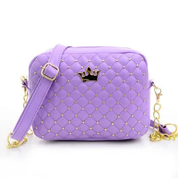 Mara's Traum Kleine Damenhandtasche Mode-Handtasche mit Krone Mini-Nietenschultertasche Damen-Umhängetasche 2019 Bestseller Fashion Nova Taschen