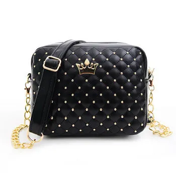 Mara's Traum Kleine Damenhandtasche Mode-Handtasche mit Krone Mini-Nietenschultertasche Damen-Umhängetasche 2019 Bestseller Fashion Nova Taschen