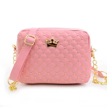 Mara's Traum Kleine Damenhandtasche Mode-Handtasche mit Krone Mini-Nietenschultertasche Damen-Umhängetasche 2019 Bestseller Fashion Nova Taschen