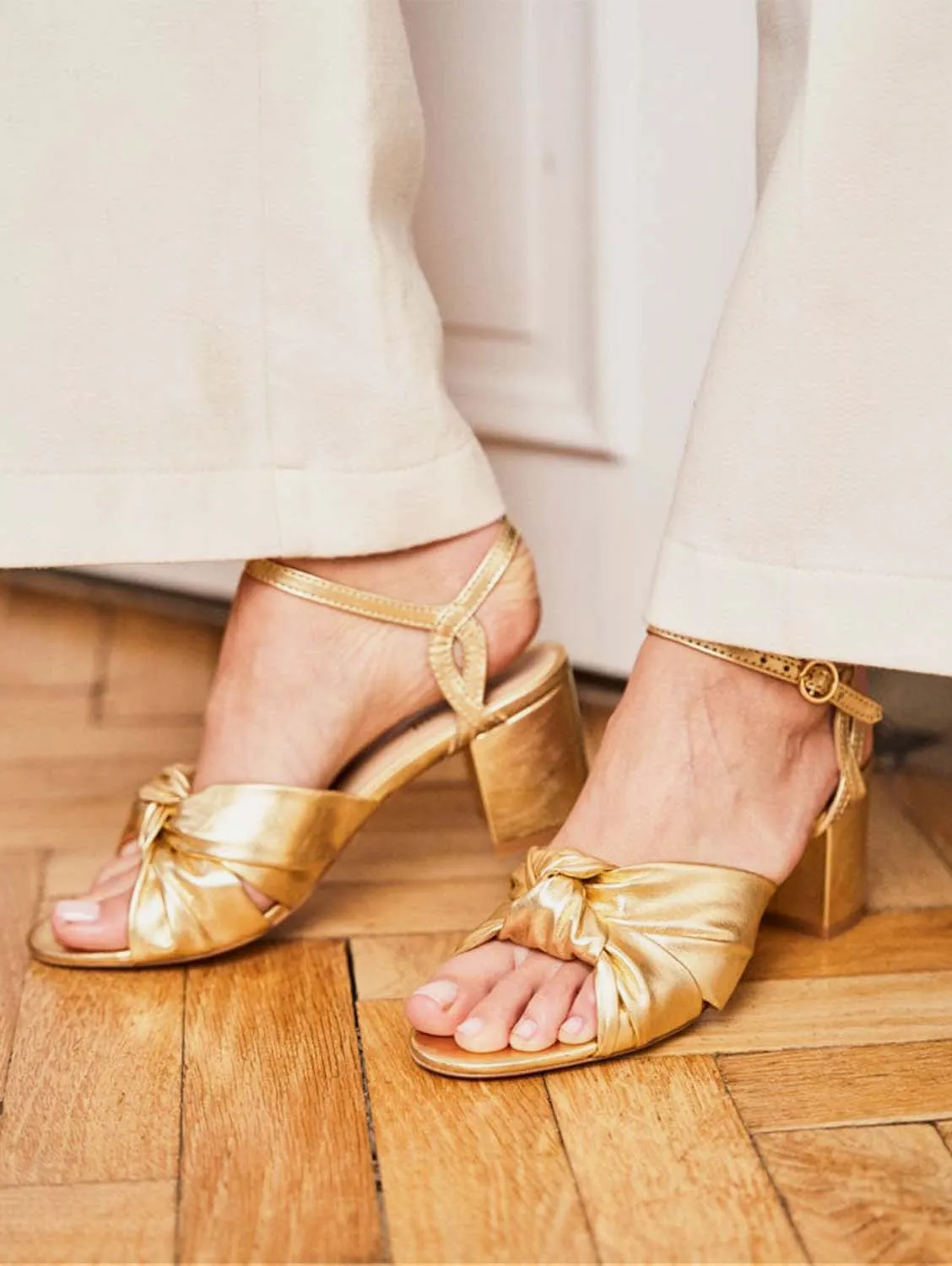 Marquise Vegane Leder High Heels | Gold