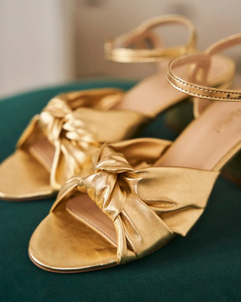 Marquise Vegane Leder High Heels | Gold