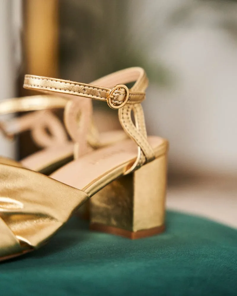 Marquise Vegane Leder High Heels | Gold