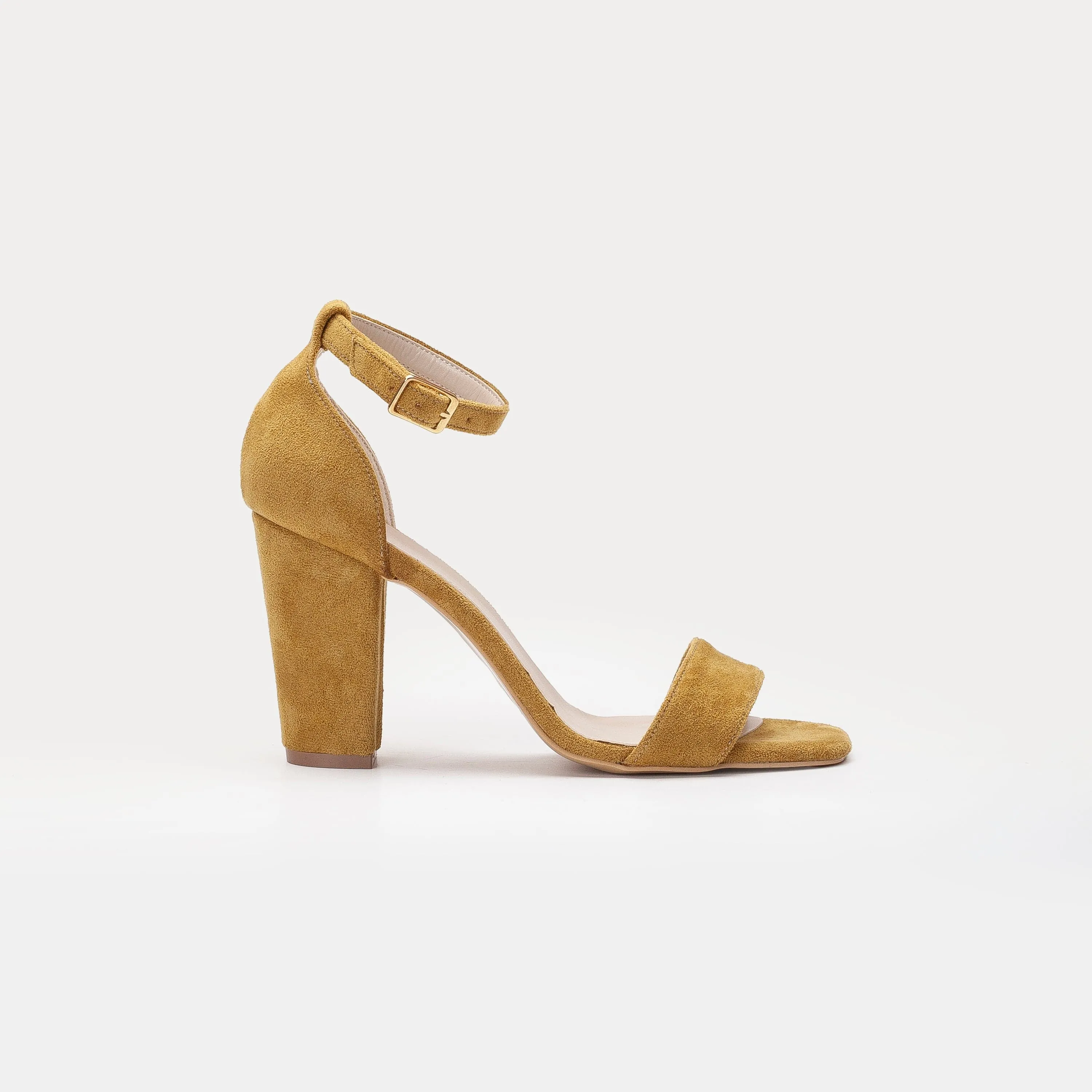 Melissa Vegan Wildleder Perlen Sandalen mit Absatz | Senfgelb