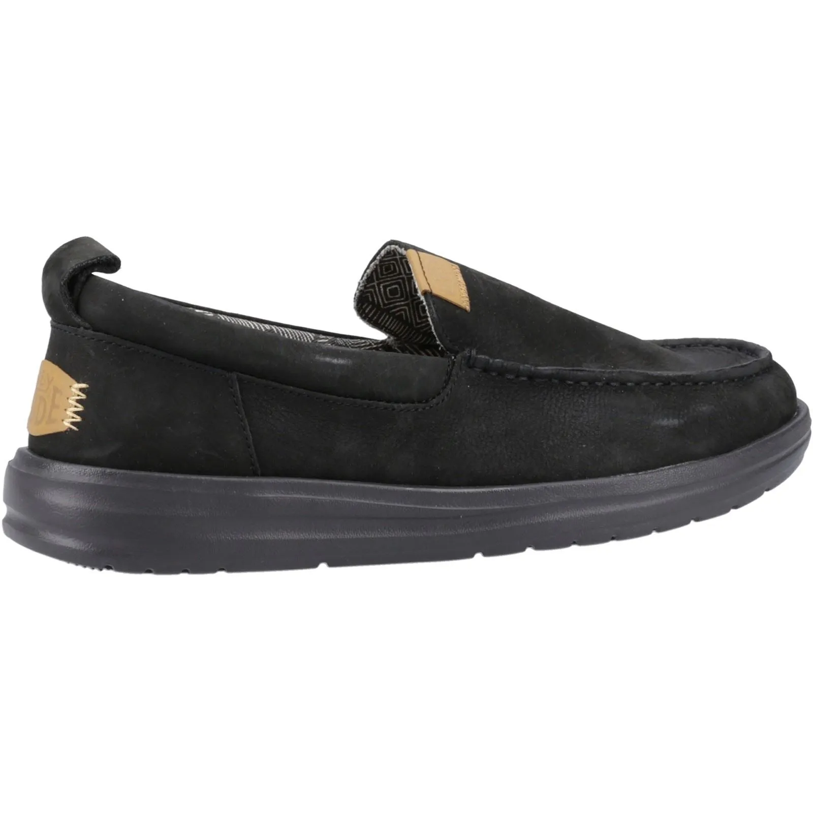 Herren Heydude 40173 Wally Grip Moc Handgefertigte Lederschuhe - Schwarz